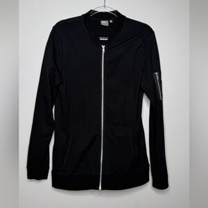 ASOS Black Bomber Jacket with Zipper Sleeve Pocket Medium